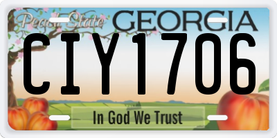 GA license plate CIY1706