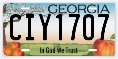 GA license plate CIY1707