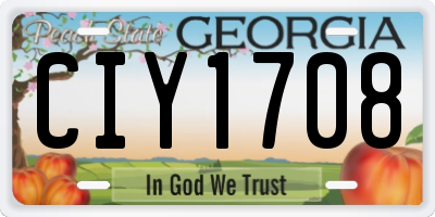 GA license plate CIY1708
