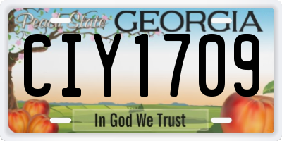 GA license plate CIY1709