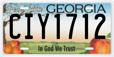 GA license plate CIY1712