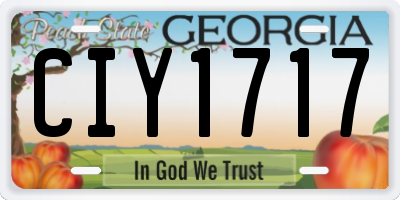 GA license plate CIY1717