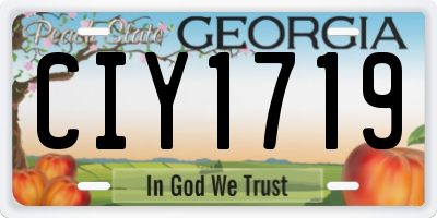 GA license plate CIY1719