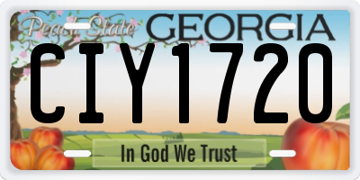 GA license plate CIY1720