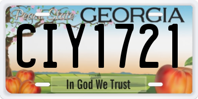 GA license plate CIY1721