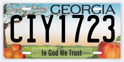 GA license plate CIY1723