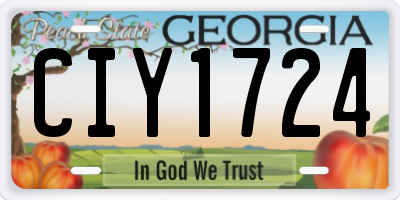 GA license plate CIY1724