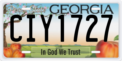 GA license plate CIY1727