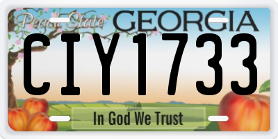 GA license plate CIY1733