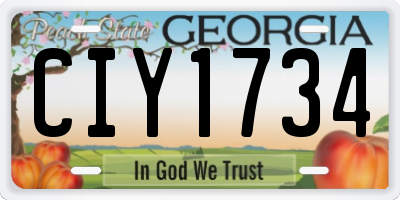 GA license plate CIY1734
