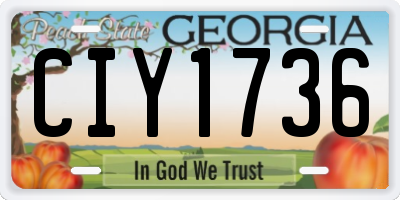 GA license plate CIY1736