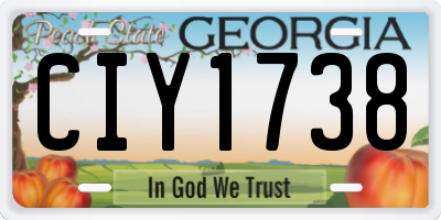 GA license plate CIY1738