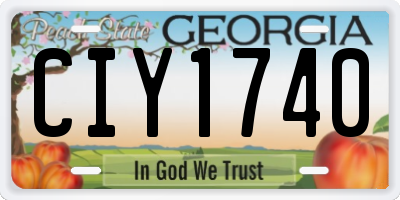 GA license plate CIY1740