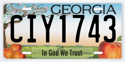 GA license plate CIY1743