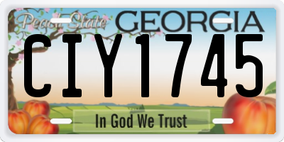 GA license plate CIY1745