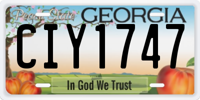GA license plate CIY1747