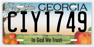 GA license plate CIY1749