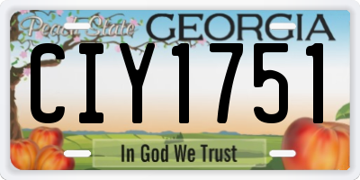 GA license plate CIY1751