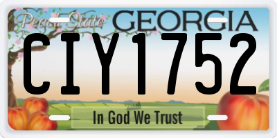 GA license plate CIY1752