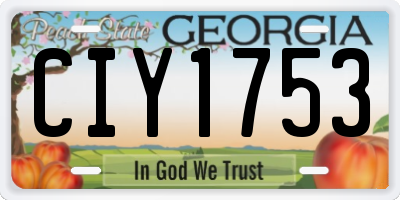 GA license plate CIY1753