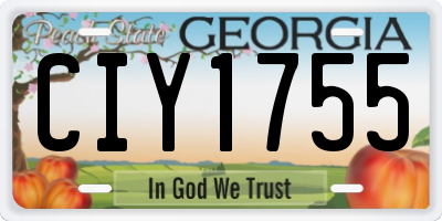 GA license plate CIY1755