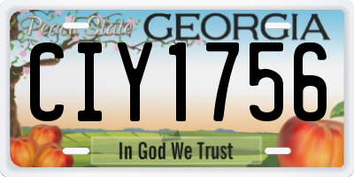 GA license plate CIY1756
