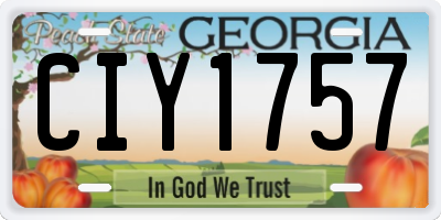 GA license plate CIY1757