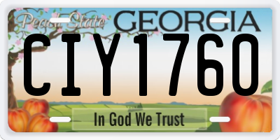GA license plate CIY1760