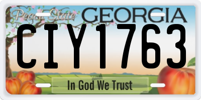 GA license plate CIY1763