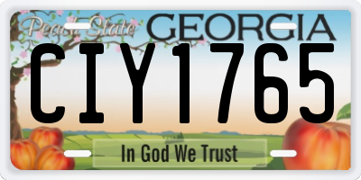 GA license plate CIY1765