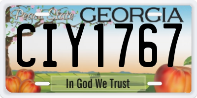 GA license plate CIY1767