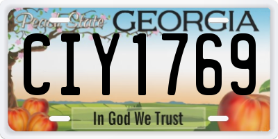 GA license plate CIY1769