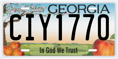 GA license plate CIY1770