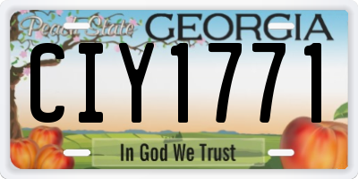 GA license plate CIY1771