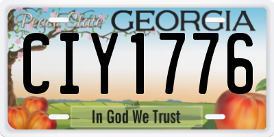 GA license plate CIY1776