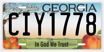 GA license plate CIY1778