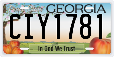 GA license plate CIY1781