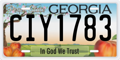 GA license plate CIY1783
