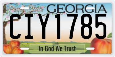 GA license plate CIY1785