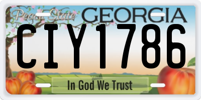 GA license plate CIY1786
