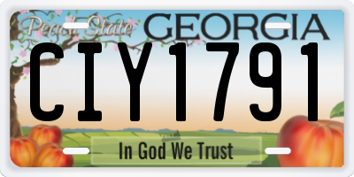 GA license plate CIY1791