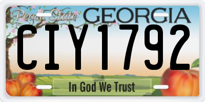 GA license plate CIY1792