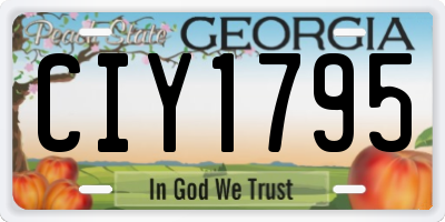 GA license plate CIY1795