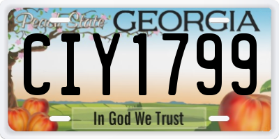 GA license plate CIY1799