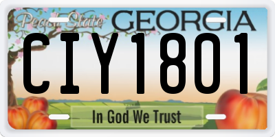 GA license plate CIY1801