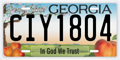 GA license plate CIY1804