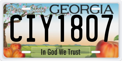 GA license plate CIY1807