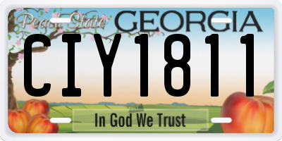 GA license plate CIY1811