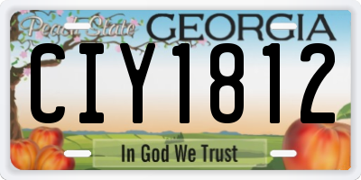 GA license plate CIY1812
