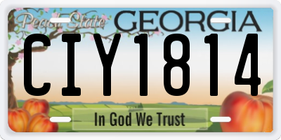 GA license plate CIY1814